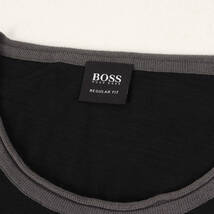 美品 HUGO BOSS ヒューゴボス Tシャツ サイズ:XL コットンスラブ プレーン クルーネック 半袖Tシャツ REGULAR FIT ブラック 黒 トップス_画像3