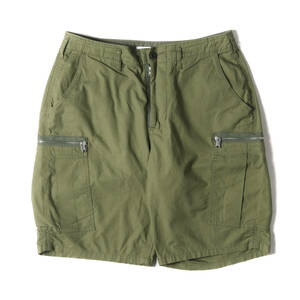 美品 NONNATIVE 22W/23S ジップカーゴポケット リップストップ ミリタリー ショーツ TROOPER 6P SHORTS COTTON RIPSTOP オリーブ 2