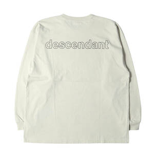 DESCENDANT ディセンダント Tシャツ サイズ:2 バックロゴ オーバーサイズ ロングスリーブTシャツ ベージュ系 トップス カットソー 長袖