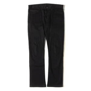 N.HOOLYWOOD pants size :44(W35 W36) navy blue pie ru line double waist stretch shoe cut skinny denim pants black 