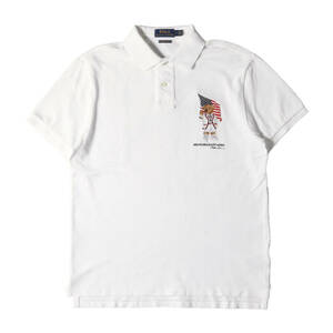 POLO Ralph Lauren ポロ ラルフローレン ポロシャツ サイズ:M 19SS ポロベア 鹿の子 スリム 半袖ポロシャツ CUSTOM SLIM FIT ホワイト