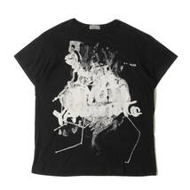 Yohji Yamamoto(Ys) ヨウジヤマモト Tシャツ サイズ:3 18SS グラフィック ロゴ バインダーネック 半袖Tシャツ ブラック 黒 日本製_画像1