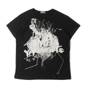 Yohji Yamamoto(Ys) ヨウジヤマモト Tシャツ サイズ:3 18SS グラフィック ロゴ バインダーネック 半袖Tシャツ ブラック 黒 日本製