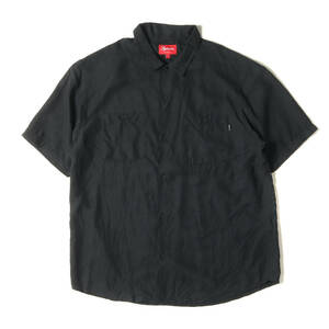 Supreme シュプリーム シャツ サイズ:L 20SS シルク ワーク 半袖シャツ Silk S/S Work Shirt ブラック 黒 トップス カジュアルシャツ