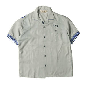 JELADO ジェラード シャツ サイズ:L STARRY GATE チェーン刺繍 半袖 ボーリングシャツ グレー 日本製 トップス カジュアルシャツ