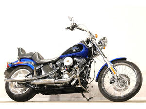  Harley FXSTC Softail custom 2008y TC96B 1584cc MAMBA задняя передача THUNDERMAX полный темно синий конический muffler 