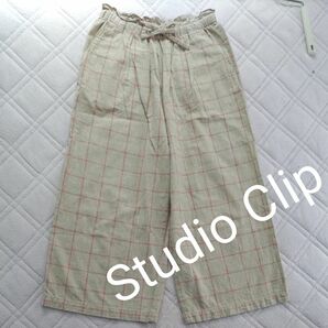 Studio Clip★綿麻ワイドパンツ★Lサイズ