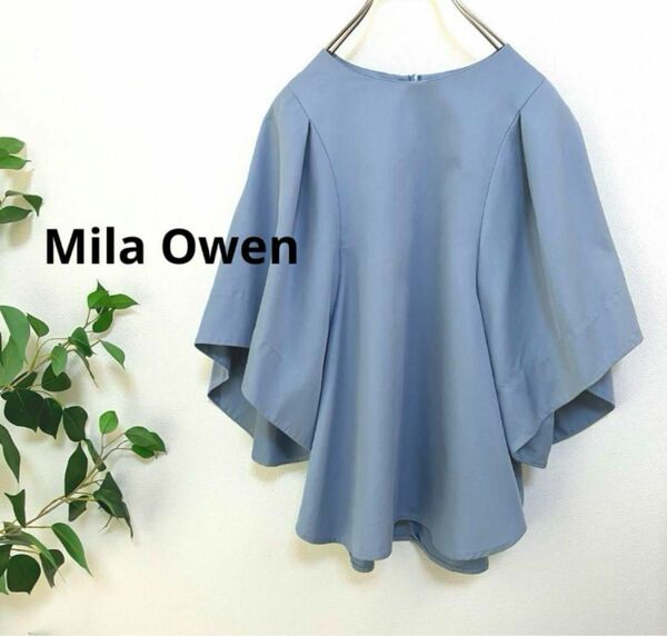 【美品】Mila Owen ミラオーウェン　タックフレアスリーブブラウス　 トップス　 洗える