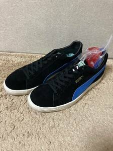 別注 日本製 PUMA SUEDE VTG MIJ ATMOS US9.5 27.5センチ ブラック ブルー 目つき プーマ スエード 黒 アトモス スニーカー ビンテージ