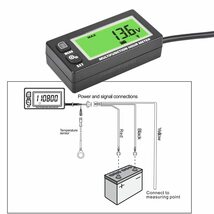 タコメーター バイク/車用 高精度 デジタルタコメーター 液晶盤LED スピードメーター リセット可能 アワーメーター バイク 耐_画像6