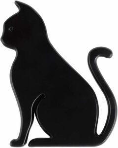 ブラック Catland 猫型 エンブレム ステッカー 黒 猫 ねこ 3D 金属 防水 カーステッカー デカール シール ラベル 