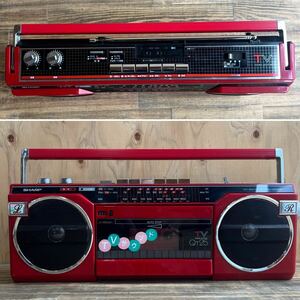 [ operation goods ] sharp radio-cassette QT-25 that time thing red radio SHARP cassette 