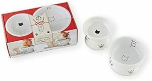  cat .(necoichi) happy dining gift set ( legs attaching hood bowl & legs attaching water bowl regular size * cat pattern * slipping .