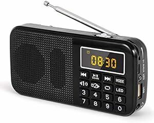 J-725 携帯 ラジオ 充電式 ワイドfm（FMのみ対応 ラジオ ポータブル ミニデジタルラジオ ワイドFM SD USB MP