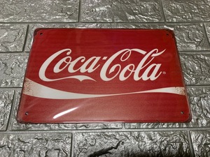 ブリキ看板20×30cm Coca-Cola コカ・コーラ　アメリカンガレージ看板 インテリア・アンティーク雑貨★TINサイン★