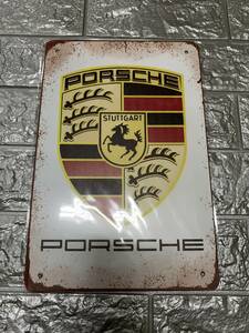 ブリキ看板20×30cm PORSCHE ポルシェ アメリカンガレージ看板 インテリア・アンティーク雑貨★TINサイン★