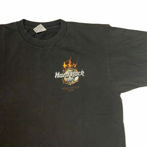 Hard Rock Cafe 両面プリントTシャツ ハードロックカフェ HOLLYWOOD ミュージックT ギター ロック ハリウッド