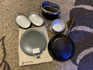  bush craft fry pan deep type exclusive use cover other eba new aluminium cooker Captain Stag mess kit set Solo camp .. fire 