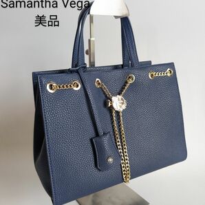 【極美品】Samantha Vega サマンサベガ　ハンドバッグ　ネイビー