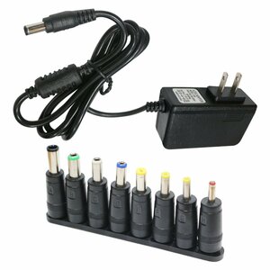 【送料無料】[変換プラグ8種付] DC 12V 3A 汎用 AC/DC アダプター プラグ 5.5×2.5mm 2.1mm 兼用 12V 2.5A 2A 1.5A 3.0A 電源 HDD AC 100V