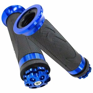 [ free shipping ] all-purpose bike steering wheel aluminium grip 130mm 22.2mm bar ends left right set custom blue blue scooter motorcycle 22mm