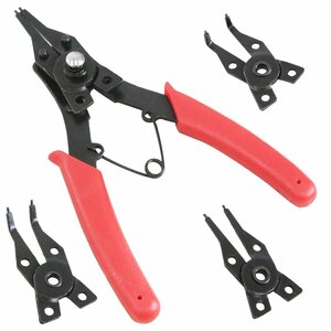 [ free shipping ]4WAY hole axis combined use snap ring pliers nail 4 kind replacement type 180 times 90 times 45 times C type ring cease wheel attaching and detaching taking . clip remove C