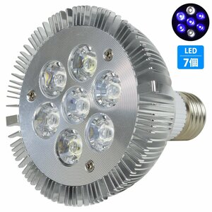 【送料無料】 7LED 青5白2 E26 口金 水槽 用 スポット ライト 21W 電球 アクアリウム 照明 交換 植物育成 水草 サンゴ 熱帯魚 観賞魚 LED