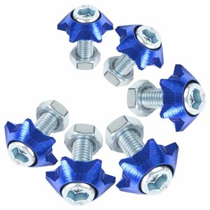 [ free shipping ] star * 6 piece set M6 aluminium color washer number bolt star shape car bike stainless steel bolt M6 1.0 neck under 20mm blue blue 