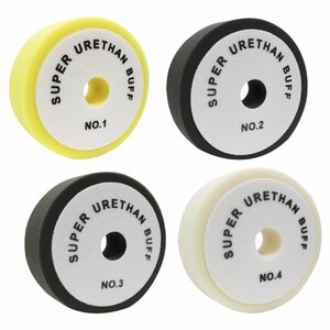 【送料無料】4枚set Φ150mm 35mm ポリッシャー スポンジ バフ 超微粒子 極細 中細 中目 4種 車 自動車 磨き 掛け 仕上げ ウレタン 150mm