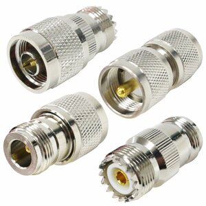 [ free shipping ] 4 piece set N type M type conversion connector N male female /M male female conversion adapter amateur radio machine antenna coaxial cable NP-MJ