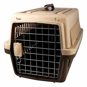 [ free shipping ] for pets cage M size width 36× depth 58× height 34cm Brown / tea color cage hard Carry case gauge house dog cat travel 