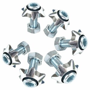 [ free shipping ] star * 6 piece set M6 aluminium color washer number bolt star shape car bike stainless steel bolt M6 1.0 neck under 20mm silver silver 