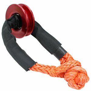 [ free shipping ] soft shackle Snatch ring orange × red destruction . ability 15t traction winch off-road s tuck lifting block block pulley ..