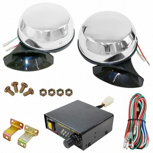 【送料無料】トランジスタ 電子 ホーン 汎用 12Ｖ 12パターン エコー ON/OFF 設定可能 コントローラー付 クラクション トランジスター