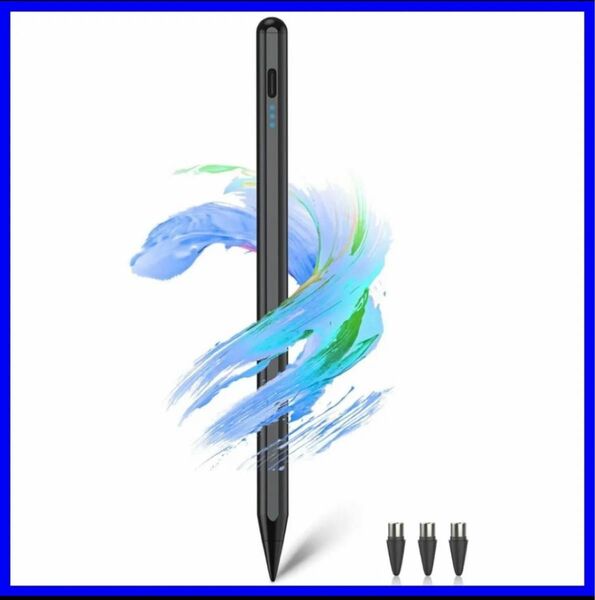 全機種対応 type-C急速充電 タッチペン スタイラスペン超高精度 極細 ブラック