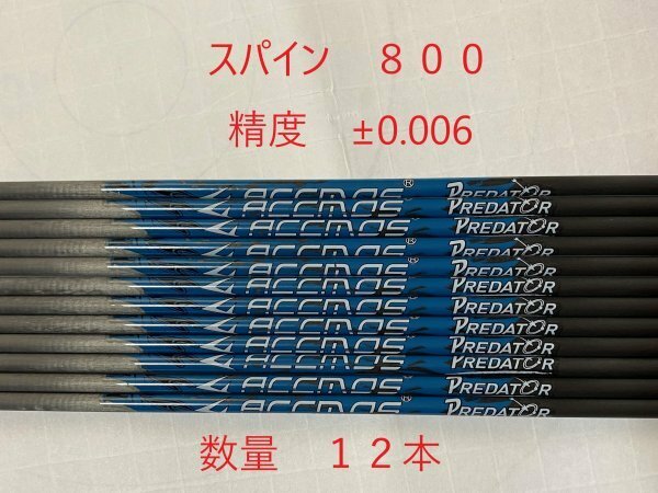 【未使用　送料無料（離島含む）　国内発送】カーボンシャフト　12本　スパイン800　81.3ｃｍ　ポイント　ノック付　アーチェリー