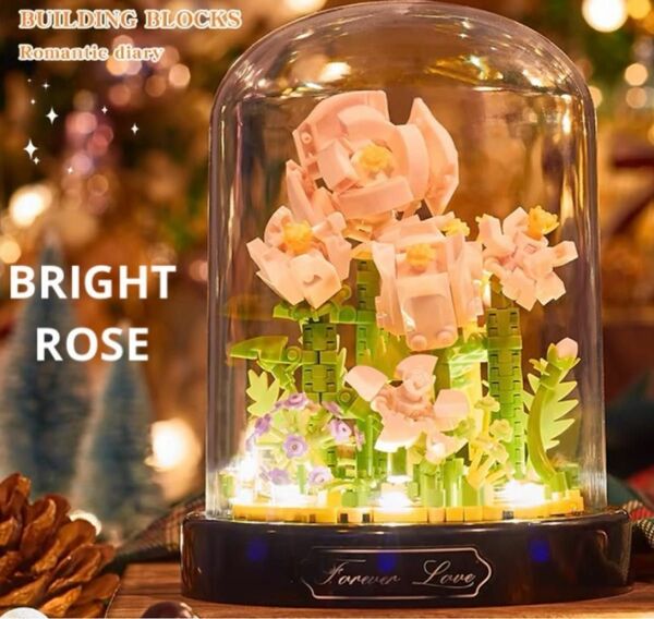 BRIGHT ROSE バラ ブロック フラワー　ローズ　造花　インテリア