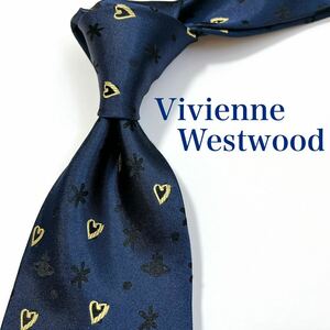  прекрасный товар Vivienne Westwood галстук высокий бренд o-b Logo Heart темно-синий 