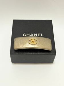 シャネル CHANEL ココマーク バレッタ レザー ターンロック ゴールド