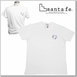 サンタフェ santa fe 40/2天竺グラデーション1PロゴT 81811-02(白xモノトーン)-48(L) 半袖Tシャツ カットソー