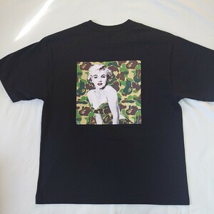A BATHING APE BAPE Marilyn Monroe T-shirt black XL 2. height ..