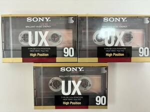 240522E Hi Posi high position high position.. high position cassette cassette tape UX90 SONY 3 pieces set TYPEⅡ unused 