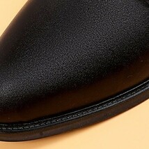 靴 bs1【26cm】メンズ ビジネスシューズ メンズシューズ プレーントゥ 合成革靴 無地 シンプル 通勤 軽量 靴 黒 ブラック_画像2