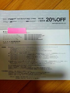 パーリーゲイツ ニューバランスゴルフ TSIホールディングス 株主優待 20％割引券 1枚