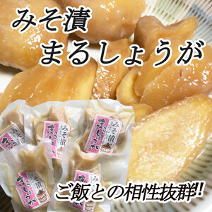 【みそ漬け まるしょうが】 100g×5袋　ご飯のお供　生姜の味噌漬　ほかほか白ご飯やお肉と相性抜群　餃子の具　美容と健康に