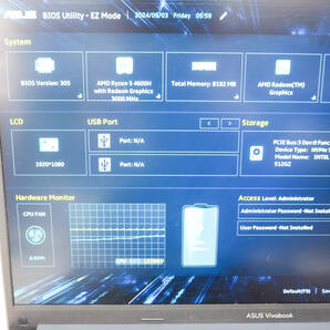 ASUS エイスース Vivobook ノートパソコン M1502IA 15.6インチ AMD Ryzen5 4600H メモリ8GB SSD512GB K5205の画像3