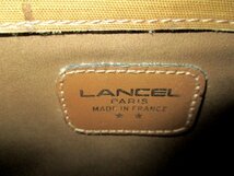 LANCEL/ランセル◇ミニショルダーバッグ　フランス製　BR　コーティング生地　本革使い　斜め掛け　W16.5cm_画像8
