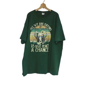 FRUIT OF THE LOOM プリントTシャツ 楽器を弾く象 ピースマーク 蜂 ティーシャツ 大きいサイズ メンズ 3XL tee GIVE PEACE rtshirts-20071