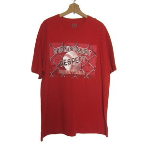SIMPLY FOR SPORTS 野球 プリントTシャツ ティーシャツ 赤 レッド メンズ Lサイズ アメリカ輸入 古着 ユーズド tee tシャツ #n-192