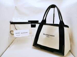 1円スタート　美品　BALENCIAGA　バレンシアガ　ネイビー スモール カバス 　ポーチ、ギャランティー、簡易保存袋付き